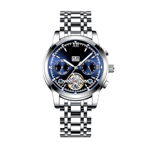 Imagen de RORIOS Relojes Hombre Relojes Mecánico Automático con Correa en Acero Inoxidable Luminoso Moda Relojes Impermeables Reloj de Pulsera para Hombre