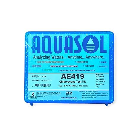 Chloroscope Test Kit AE419 (0.05 – 5 PPM) | 500 Tests | Accurate Chlorine Testing Kit for Water Quality Monitoring, Laboratories & Industrial Applications | Easy-to-Use Test Kit