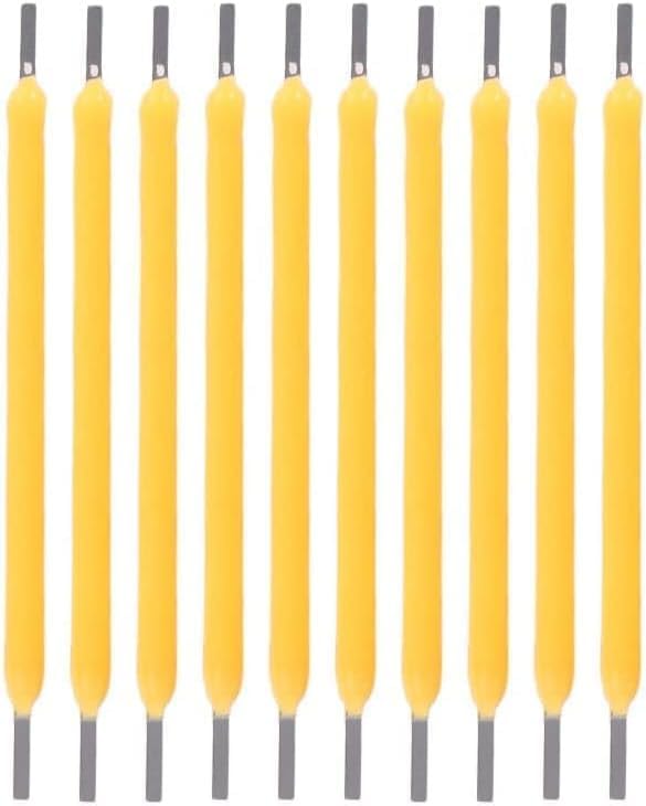 kp original battery 10 pcs warm white 1800k edison bulb led filament lamp parts dc3v 120ma led chip incandescent light accessories diode for repair led light bulbs, (38mm)