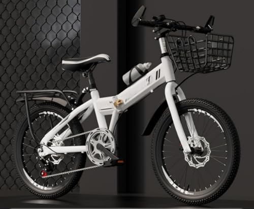 VoyageViewの新しい子供用マウンテンバイクは、18/20/22/24インチのギア付き折りたたみ自転車です カーボンスチール製で、調節可能なシート、バスケット、キックスタンド、ハンドブレーキ、フェンダーを備えています。男の子にも女の子にも、小学生や中