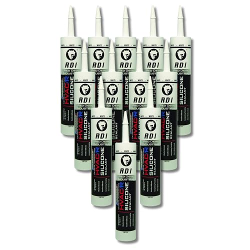 Image of Red Devil 0896 Extreme Temperature HVAC /R Silicone Sealant, 280 ml, White, 12 Pack, Made in USA