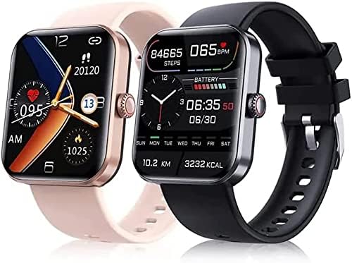 Maxintundai F57l Blood Glucose Monitoring Smartwatch - Fitness Tracker with Blood Pressure (Black+Pink)