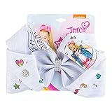 JoJo Siwa Signature Collection Hair Bow - Rainbow with Colorful Rhinestone Studded Flowers