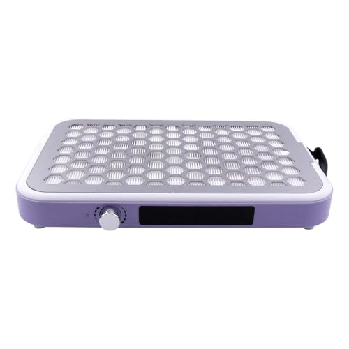 ABNNHK Aspiradora de Polvo de Uñas con Pantalla Digital, Ingreso Hexagonal Grande, Potencia Ajustable, Herramienta de Manicura Estilizada Morado-Blanco para