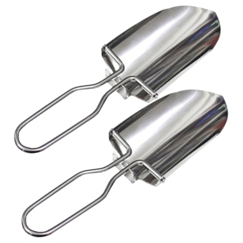 PRETYZOOM 2 Pezzi Pala Pieghevole da Giardino in Acciaio Resistente Mini Pala Portatile con Manico Antiscivolo per Campeggio Escursionismo e Pulizia Esterna
