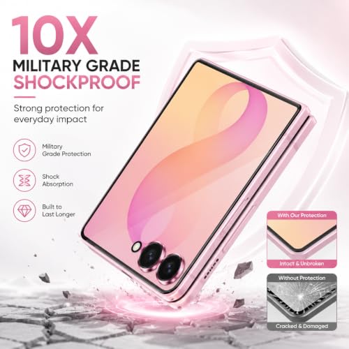 Image of FIRST MART Tempered Glass Screen Protector for Samsung Galaxy Z Flip 8 5G - Full-Glue Screen Guard, 3D Edge to Edge, HD Clear, Bubble-Free, Case-Friendly, Black, Pack of 2