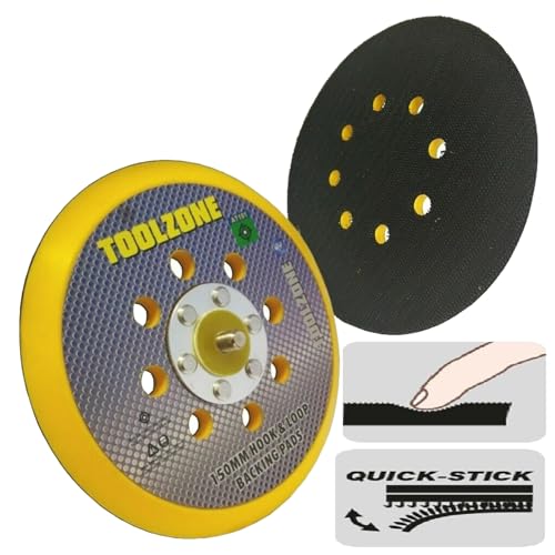 Image of DA Backing Pad 6” 150mm Hook N Loop 8 Hole Vented for Dust Extraction Sanders 5/16” Thread Da Orbital Backing Pad