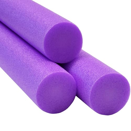 Purple Pool Noodles 52' x 2.5' Inch (3-Pack) Swimming Foam Tube, Floating Thick Noodles for Floating, Pool Accessories
