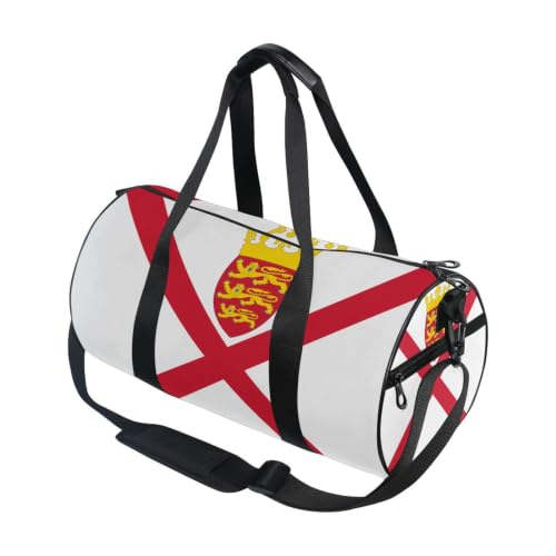 Bolsa de lona ligera para viajes y deportes con diseño de la bandera de Jersey