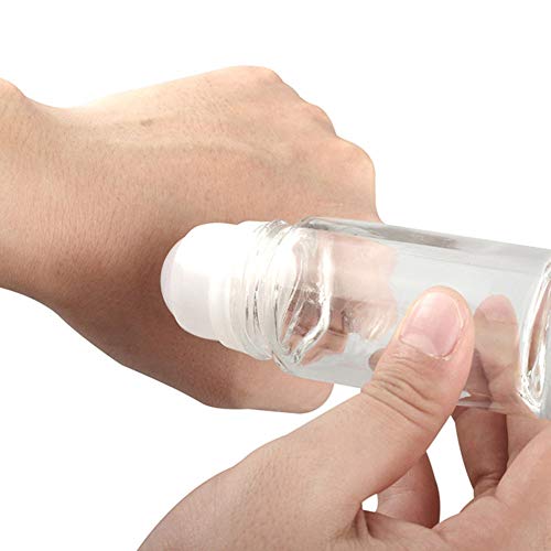 4PCS 30ml Essential Oil Roller Bottles, Empty Refillable Clear Glass Roll-on Bottles with Plastic Roller Balls and Black Lids2