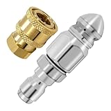 NiuLumea Für Edelstahl-Abwasserdüse, 5000 PSI mit 6,35 mm (1/4 Zoll), schnell zum Anschließen der Abflussreinigung, inklusive NPT-Innengewinde
