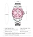 Women’s Pink Dial Watch Elegant 38mm Stainless Steel Bracelet Luminous Waterproof Quartz Movement Date Display (Pink with Steel Band)