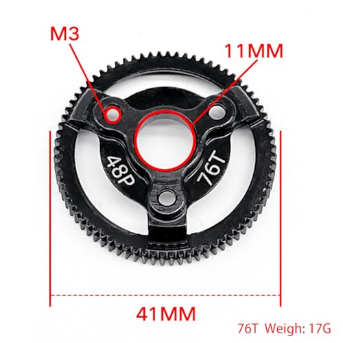 image for RcThjia RC 48P 76T Spur Gear Hardened Steel Spur Gear Upgrades Part fo