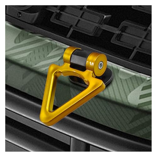 Car Tow Hook Kit, Self-Adhesive Auto Trailer Sticker, Triangle Shaped Bumper Towing Hook Only for Decoration, Universal Vehicle Exterior Accessories for Sedan Truck SUV (Gold)