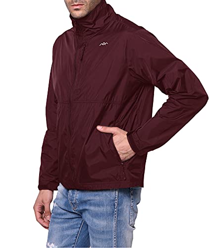 Trailside Supply Co. Mens Windbreaker Jackets Lightweight Packable Jacket,Windproof And Dustproof Merlot Size Medium #TOP6