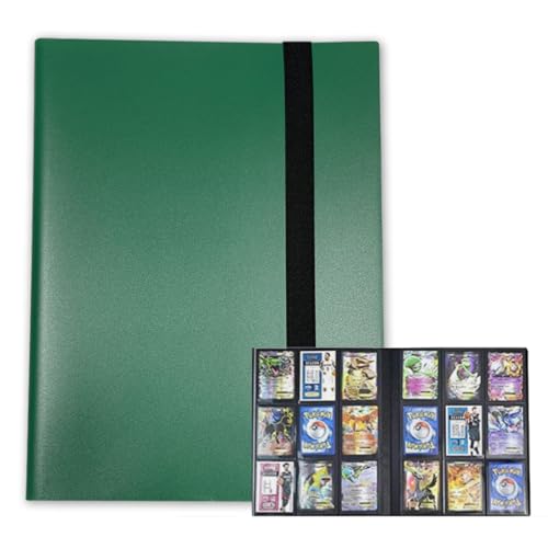 Vivva 9 Pocket Card Binder, Premium Trading Card Binder, 360/540 Double Sided Pocket PU Collection Binder, Collector Album, Card Folder for MTG, TCG, Sports Cards (360 pockets(Green))