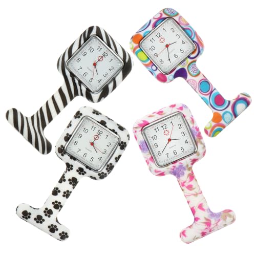 Reloj de enfermera higiénico con clip portátil, evita pérdidas con su pantalla clara de 4 piezas