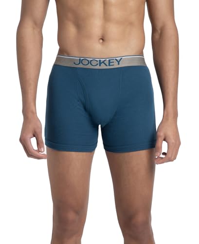 Image of Jockey 8009 Men's Super Combed Cotton Rib Solid Boxer Brief with Ultrasoft Waistband (Pack of 3)