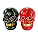 1 X Day of Dead Sugar Black & Red Skulls Salt & Pepper Shakers Set- Skulls Collection