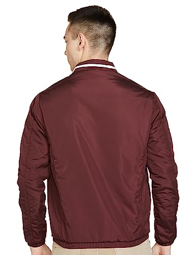 Image of The Indian Garage Co Men Slim Fit Solid Bomber Jackets