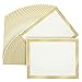 Award Certificates - 50 Blank Plain White Paper Sheets - With Gold Foil Metallic Border Computer Paper - Laser & Inkjet Printer Compatible - Specialty Award Paper, 11 x 8.5 Inches