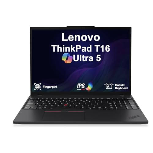 Image of ME2 Customized Lenovo ThinkPad T16 Gen 4 Copilot+ Business Laptop 16 inch FHD+ | Intel Ultra 5-225U, 16GB /32GB /64GB DDR5 RAM, 512GB /1TB /2TB SSD, Backlit KB, Fingerprint, 2 Thunderbolt 4, IR Webcam, Win11Pro