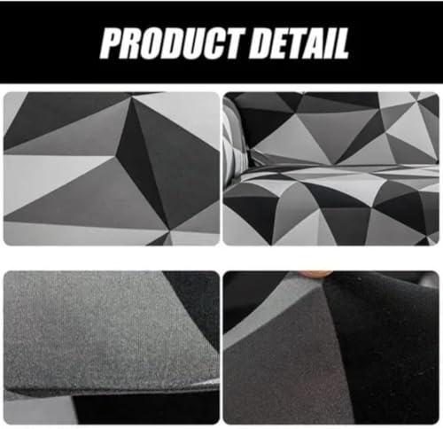 Image of HK 3 Seater Universal Elastic Sofa Cover | 360 Fully Covered Anti-Slip Washable Couch Cover Protector | 140 GSM Stretch Fit Polyester + Spandex Slipcover (180-230cm /SC-004-03)