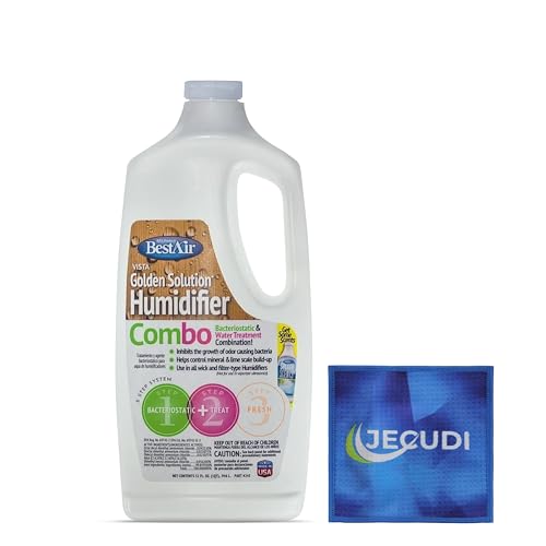 Jecudi Bacteriostatic Humidifier Water Treatment for BestAir Extend Filter Life Eliminate Odors & Prevent Bacterial Growth Compatible with All Cool Mist & Warm Mist Humidifiers 32 oz Pour Bottle (1)