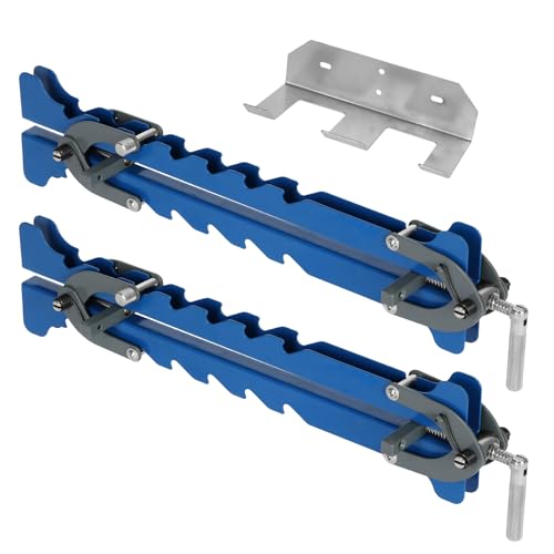 19 inch Mini Pressure Panel Clamps (2-Pack), Powerful 4-Way Pressure Steel Clamps for Cutting Boards, Tabletops, and Cabinet Making with Storage Rack