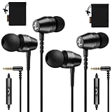 Picture of LUDOS OMNITONE 2 Pack Wired Earbuds in-Ear Headphones, 5 Year Warranty, Earphones with Microphone, 3.5 mm Jack Corded Ear Buds, Videoconference for iPhone, Samsung, Laptop, Kids, School Students