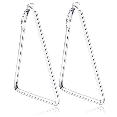 Stainless Steel Simple Geometric Big Hoop Earring For Women Girls…