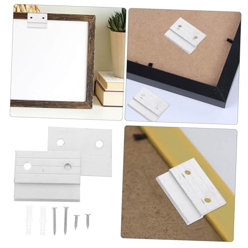 Image of Z-Shaped Aluminum Alloy Picture Hanger Clips 2PCS Heavy Duty Frame Hooks for Wall Art and Home Decor Easy Installation for Picture Frames and Canvas