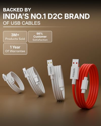 Image of FEDUS ZETTA-X5I 80W Type C Fast Charging Cable 1M, Original For Realme 16 Pro /15 /GT 8 /7 /6, Oppo Reno 16 /15 /13 /12 SuperVOOC, SuperDart & Mi Turbo Data Cable 7.3A,Thick USB A to C Cord