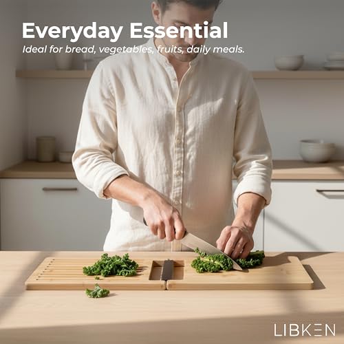 Tabla de cortar rectangular de bambú LIBKEN plegable 5 en 1 miniatura 2