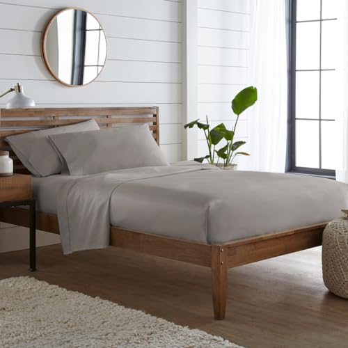 Blue Dahlia 100% Cotton Double/Queen Size Elastic Fitted Sheet Set Up to 12" Deep Pocket - 200TC 1 Fitted Set (60"x80")+2 Pillow Cover (18"x28"), Oeko TEX Certified -Grey (B0CTH6NR91) Amazon Price History, Amazon Price Tracker