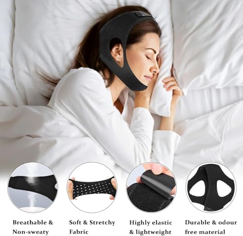 chin strap for sleepingcomfortable anti snoring devicesadjustable breathable chin strap for cpap users