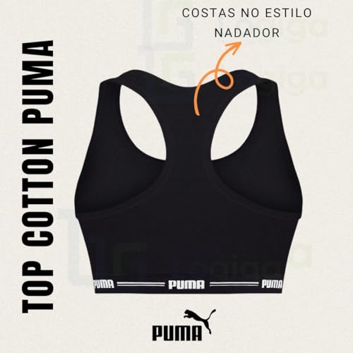 Top Puma Nadador Básico Cotton Algodão Sem Bojo Feminino Ref 27220 (M, Preto)
