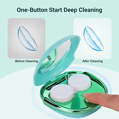 Amesedak Ultrasonic Contact Lens Cleaner Case, Effective Automatic Contact Cleaning Machine With Usb Charging, Lightweight & Portable (Green) #TOP4