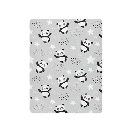 Image of ATTX Fitted Crib Sheet Cartoon Panda Bears Baby Sheets for Standard Crib Toddler Mattress Cover, Soft Microfiber Breathable Mattress Cover,27" x 39" x 5"