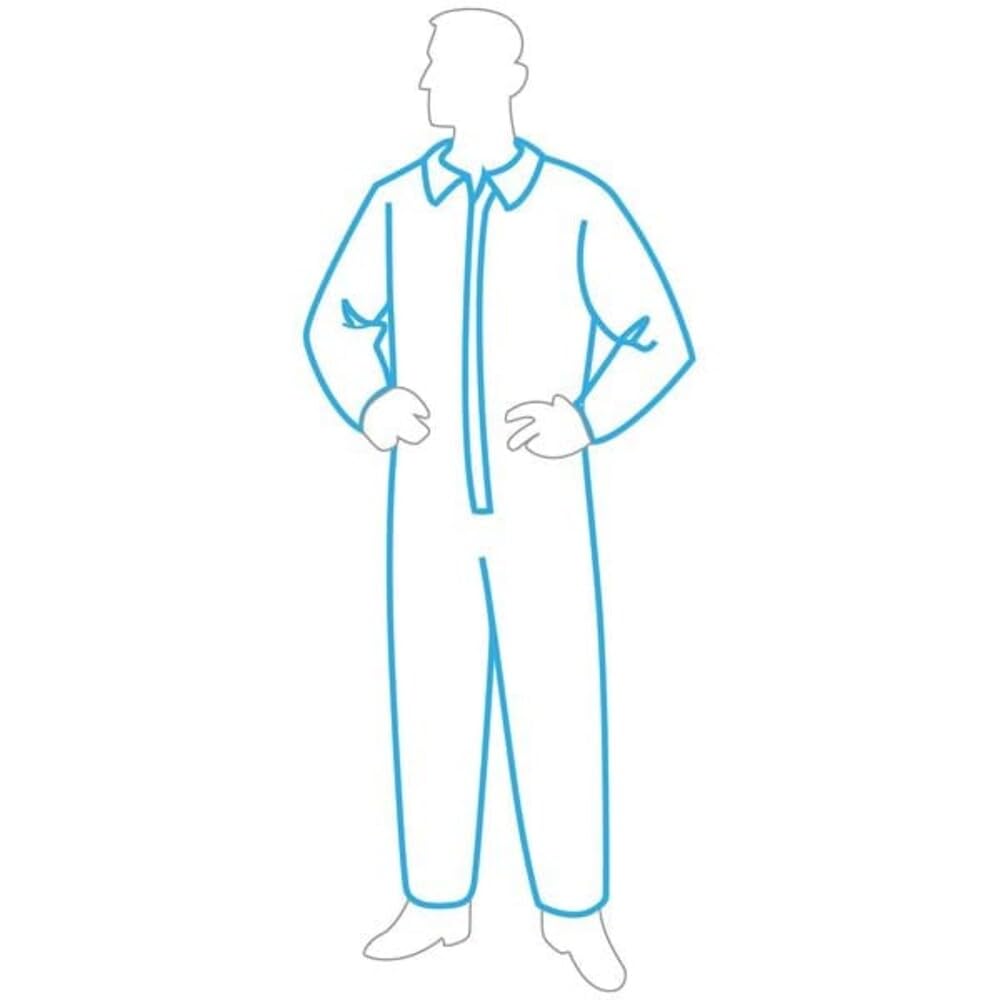 Liberty Glove & Safety 18120/2XL PermaGard Micro-Porous Film Over SpunBonded Polypropylene Zipper Front Coverall with Open Wrists and Ankles, 2X-Large (Case of 25)