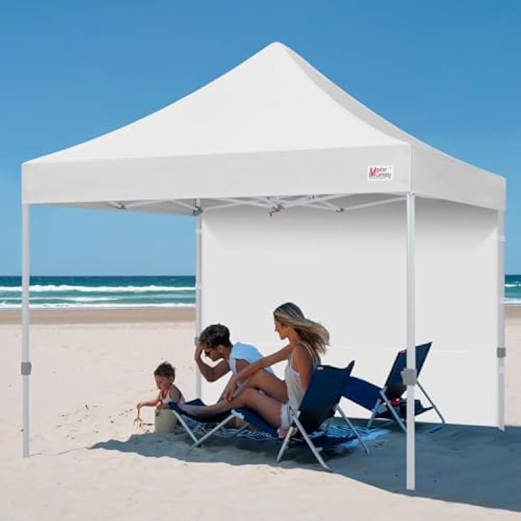 MASTERCANOPY 8x8ft Canopy SunWall Instant Canopy SideWall for Pop Up Canopy Tent Gazebos, UV Protection Sidewall Only, Spliceable (1 Pack, White)