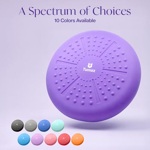 Image of Tumaz Wobble Cushion - Wiggle Seat to Improve Sitting Posture & Stay Focused for Sensory Kids, Balance Disc to Core Strength & Flexible Seating [Extra Thick Balance Board, Pump Included Wobble Board]
