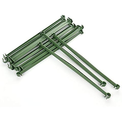 GREENWISH 36 Pcs Trellis Connectors Stake Arms for Tomato Cage, 12 Inch Expandable Trellis Connectors with 2 Buckles Adjustable Plastic Plant Stake Connectors Rod for Any 16mm Diameter Plant Stakes Cover