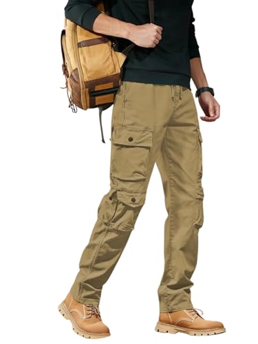Leriya Fashion Men Mid Rise Cargo Pants with 6 Pockets, Premium C...