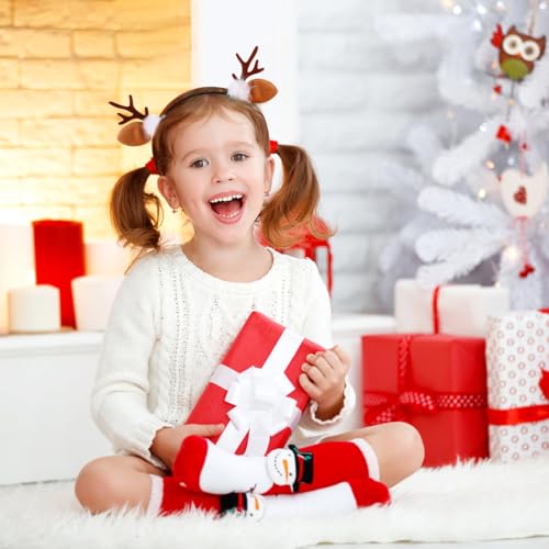 minkissy 2 Stücke Weihnachten Rentier Geweih Stirnband Plüsch Filz Rotwild Ear Elk Horn Hairband Krone Haarreifen Cosplay Kopfschmuck Für Weihnachten Party Urlaub Hochzeit Geschenk