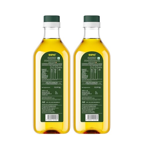 Image of Sano Pomace Olive Oil 2L Pet Bottle Ideal For Frying, Roasting & Sauteing Rich Flavour & High Smoke Point Versatile Cooking Edible Oil For Indian Cuisine.