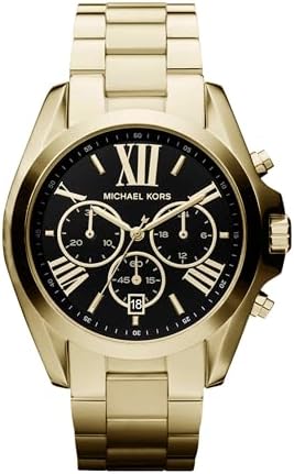 Michael Kors Watch for Women Bradshaw, 43mm case size, Quartz Chronograph movement, Stainless Steel strap