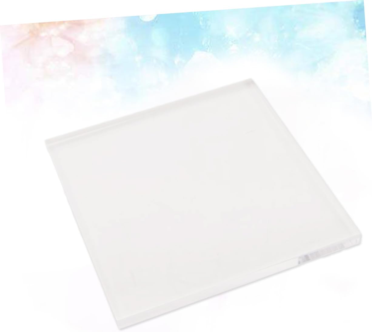 LIFKOME Acrylic Stamping Block for Stamp Crafting Square Handle 15x15cm Stamping Pad for Scrapbooking and Card Making