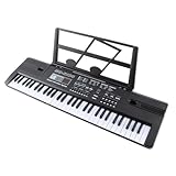 CHICIRIS Mini Teclado Digital de 61 Teclas con Micrófono para Niños, Principiantes, Tocar Música, Estimular el Interés, Desarrollar la Escucha, 16 Timbres, 8 Sonidos de Batería, 10
