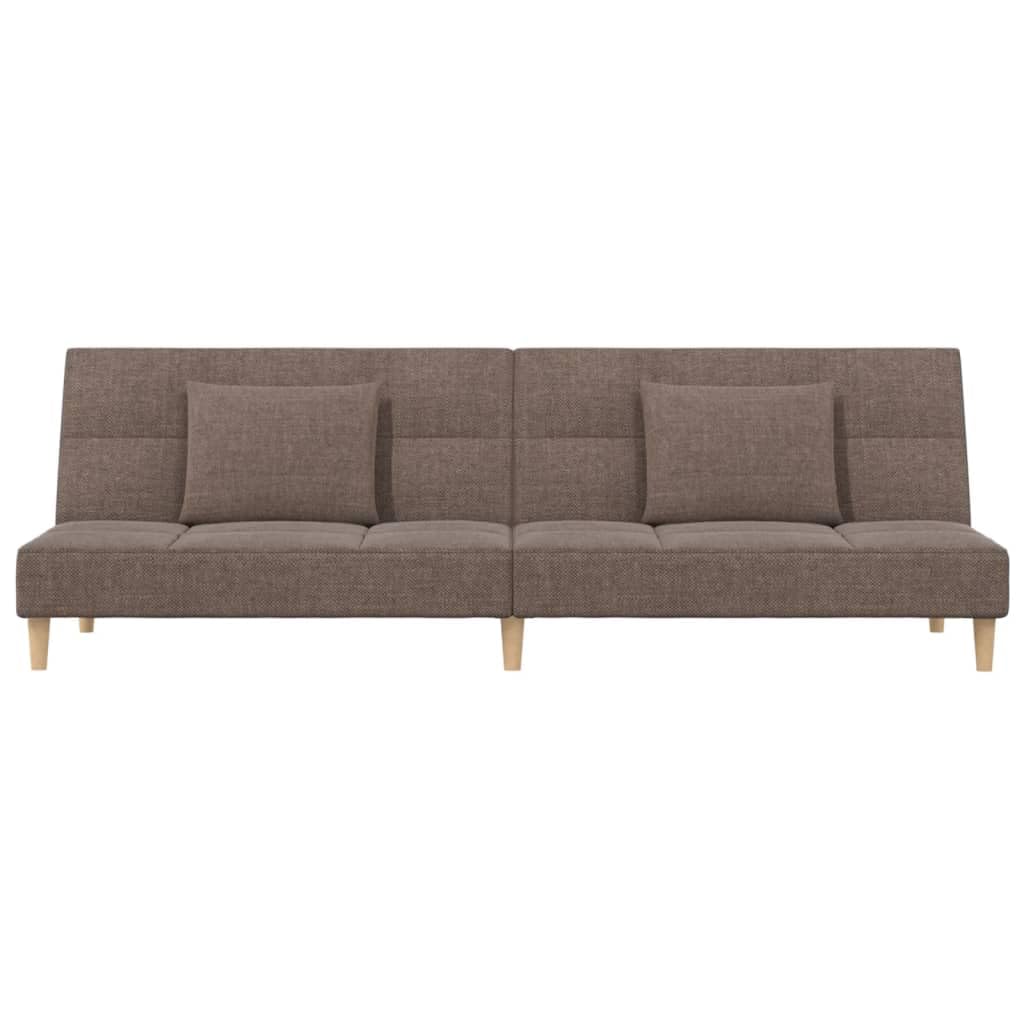 Sofá cama de 2 plazas con 2 almohadas, sofá plegable de tela gris